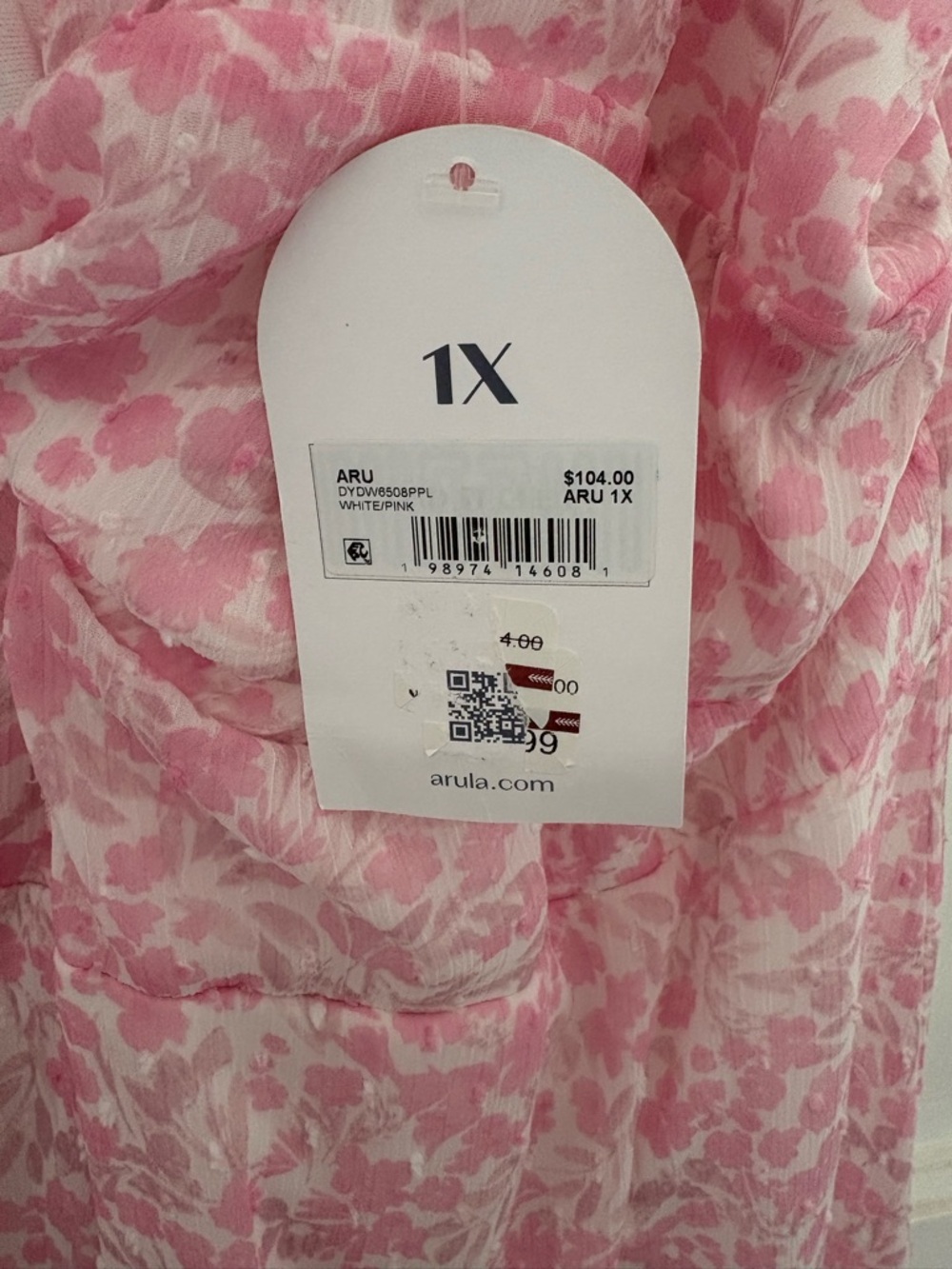 ARULA Pink and White Floral V-Neck Maxi Dress - Picture 3 of 4